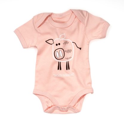 Baby Body Frischling Baumwolle rosa blau rot Kurzarm Wildschwein Strampler