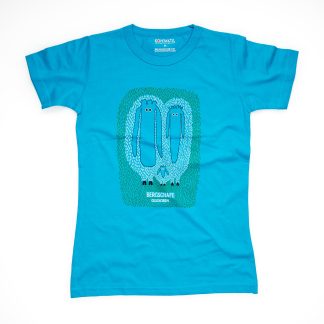 Schaf Tirol Design T-Shirt Damen blau Bergschaf geschoren