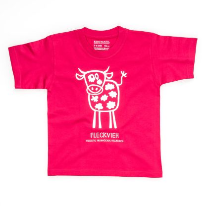 Fleckvieh T-Shirt Kuhmotiv Kind Mädchen pink Kuh Bauernhof
