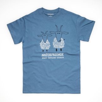 Tirol Design Ziege Naturfreunde blau Herren T-Shirt Geschenk für Bergsteiger