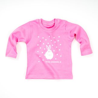Hase Baby T-Shirt Langarm pink blau Schneehase Tiroler Schneehaserl