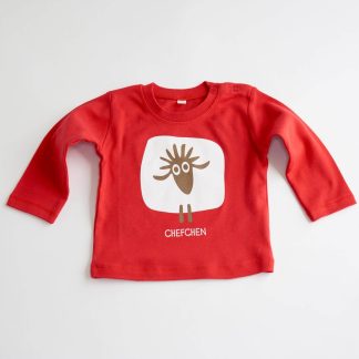 Schaf Baby T-Shirt Langarm rot Chefchen Geschenk für Babys